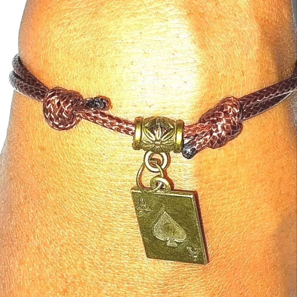 Hand crafted Unisex Brown Ace bracelet
